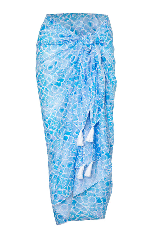 AZURE MOSAIC COTTON SARONG