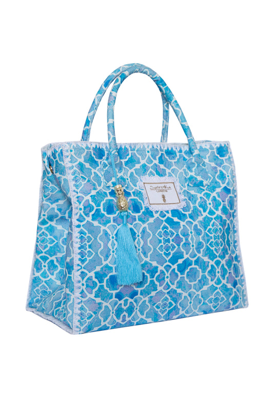 AZURE MOSAIC BARBADOS BEACH BAG