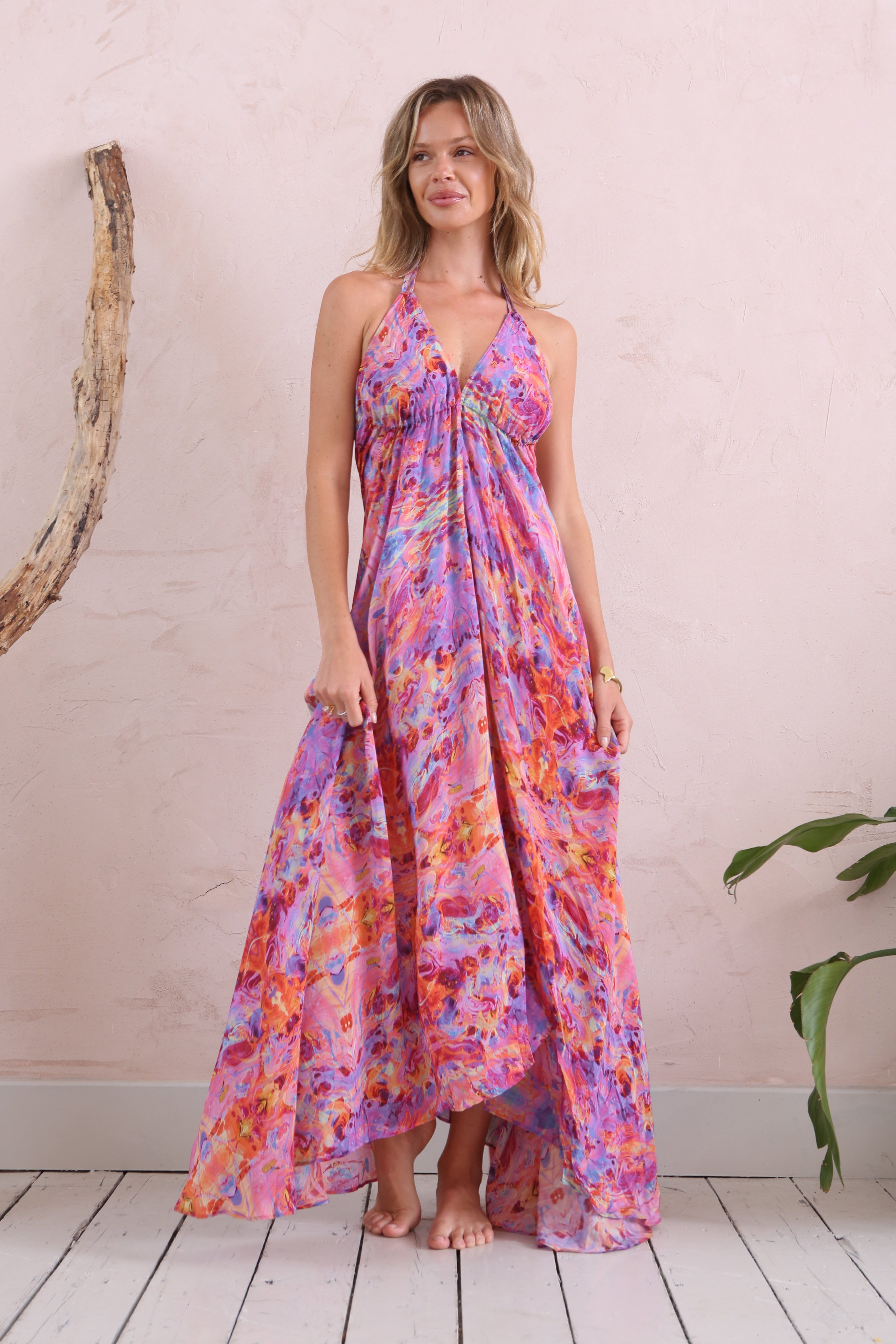 Sophia Alexia Silk Ibiza Maxi Dress - Turquoise Glow main image 1