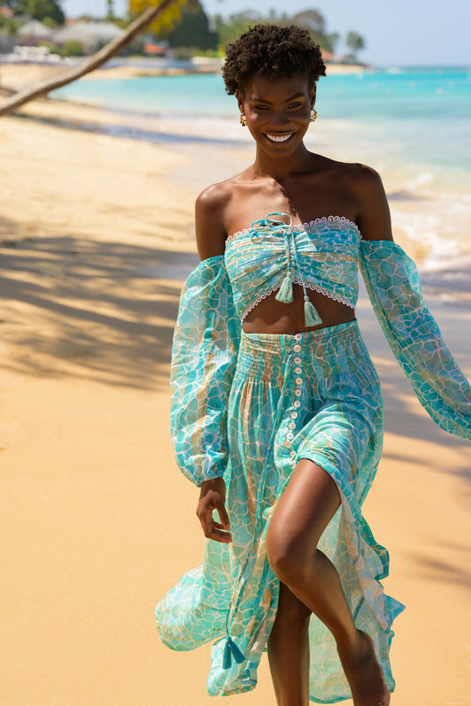 AQUA PEBBLES FIJI SKIRT