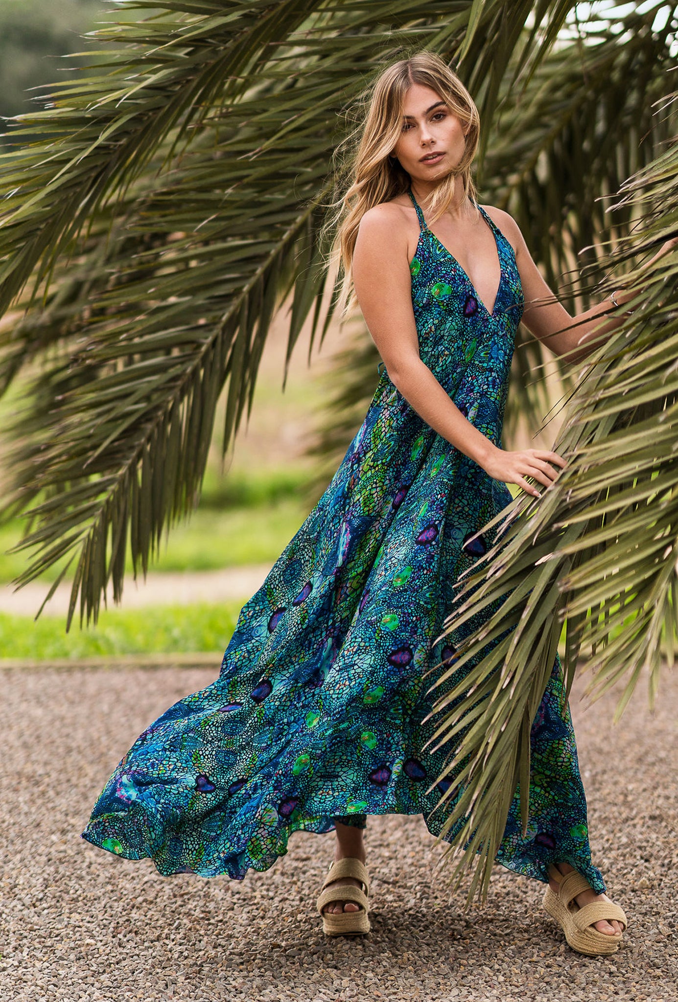 BLUE IGUANA SILK IBIZA DRESS BLUE IGUANA SILK IBIZA DRESS