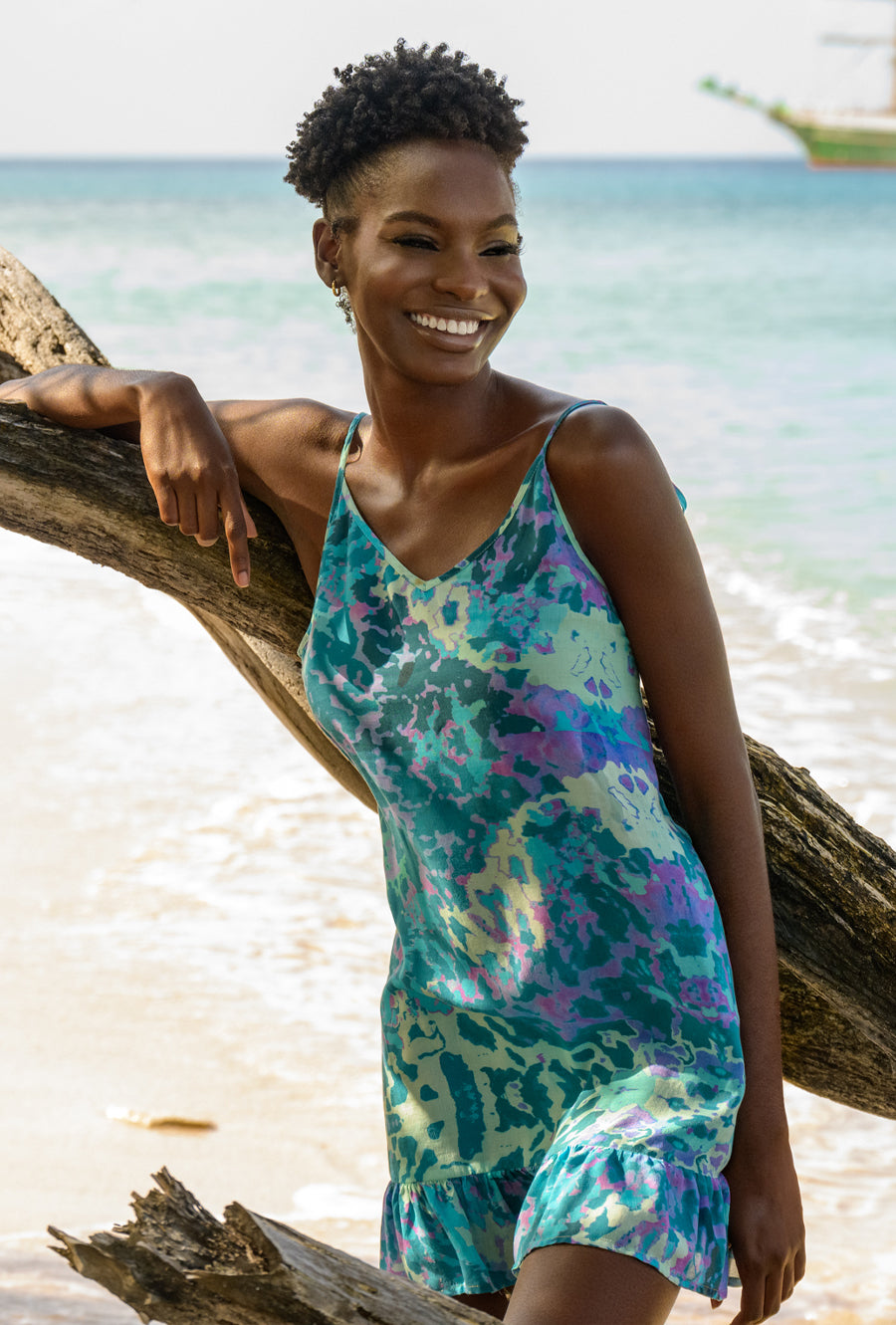EXOTIC BLUE MINI SUN DRESS Sophia Alexia EXOTIC BLUE MINI SUN DRESS Sophia Alexia