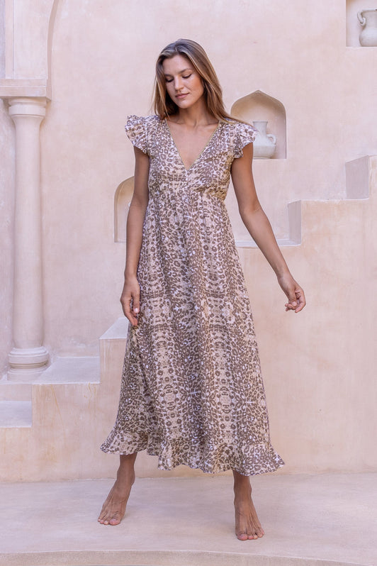 LEOPARD SANDS ST LUCIA MAXI DRESS