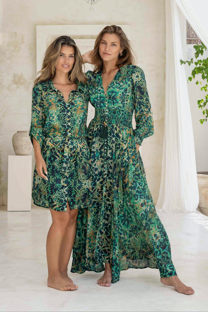 EMERALD LEOPARD ST TROPEZ MAXI DRESS – Sophia Alexia