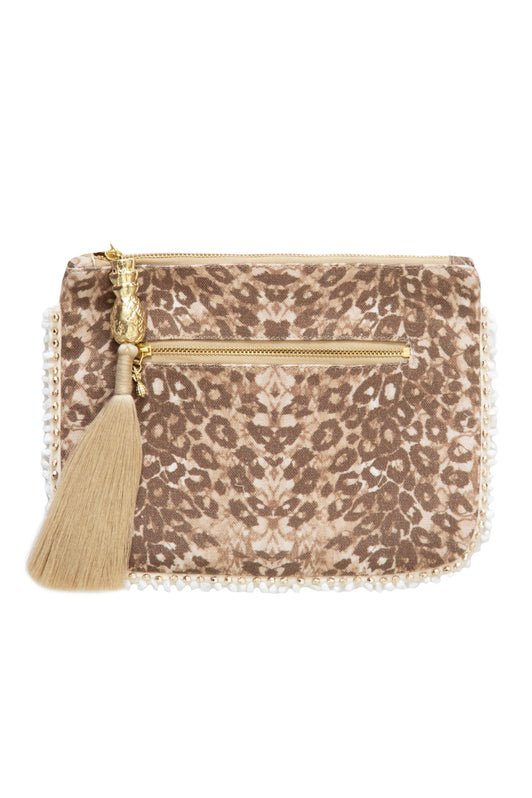 LEOPARD SANDS CLUTCH BAG