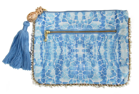 BLUE PEBBLES CLUTCH BAG