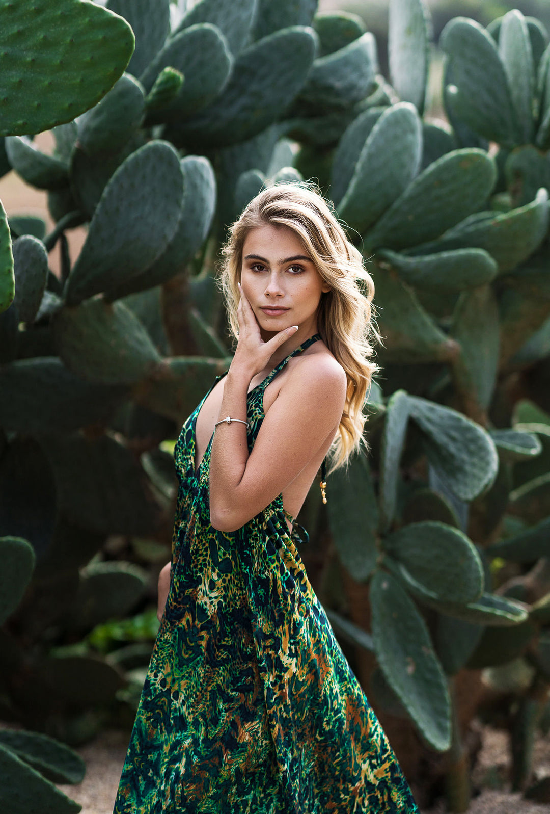 EMERALD LEOPARD SILK IBIZA DRESS Sophia Alexia EMERALD LEOPARD SILK IBIZA DRESS Sophia Alexia