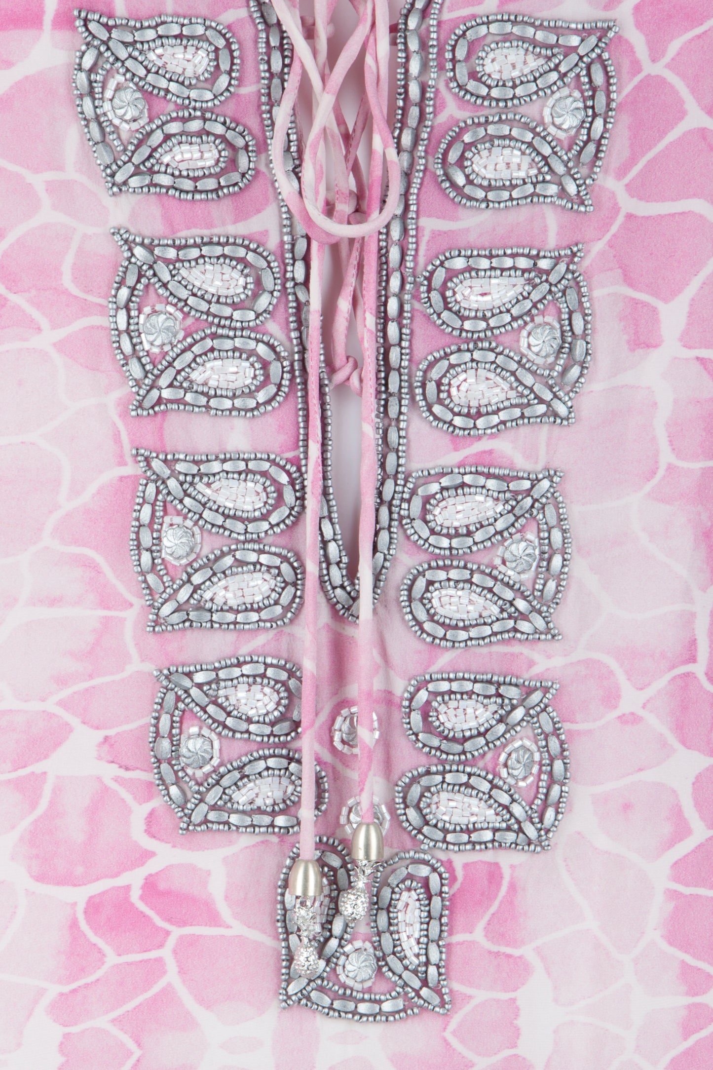 PINK PEBBLES TAJ SILK KAFTAN