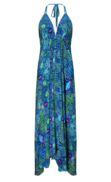 blue dress for baby girl BLUE IGUANA SILK IBIZA DRESS – Sophia Alexia